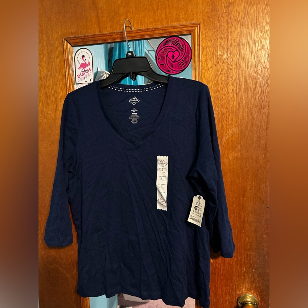 3/4 Sleeve Navy Shirt
